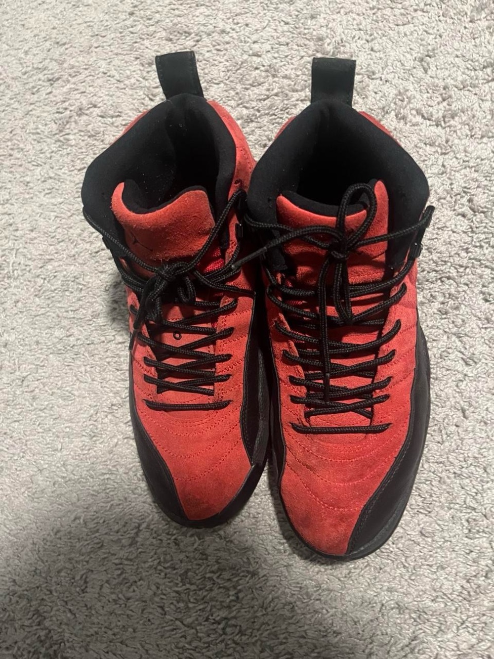Jordan Men's Red and Black Suede Sneakers